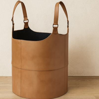 Leather Storage Basket