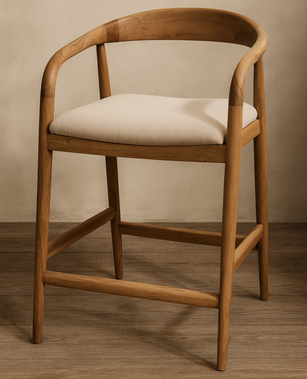 Upholstered Seat Carved Wood Dining Chair