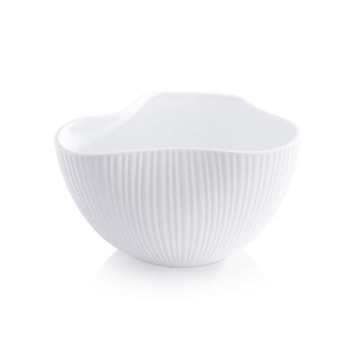 Organic Ribbed Ceramic Orchid Bowl