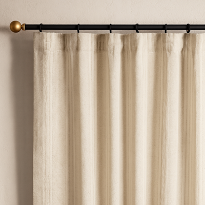 Striped Linen Cotton Curtain - Sand