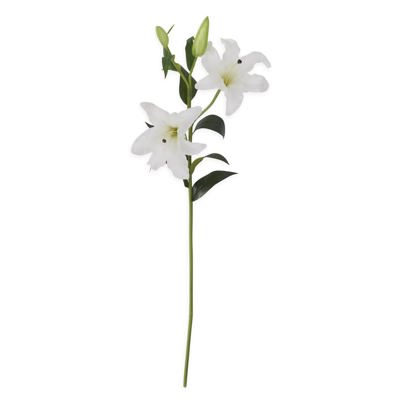 35 Inch White Real Touch Lily Stem