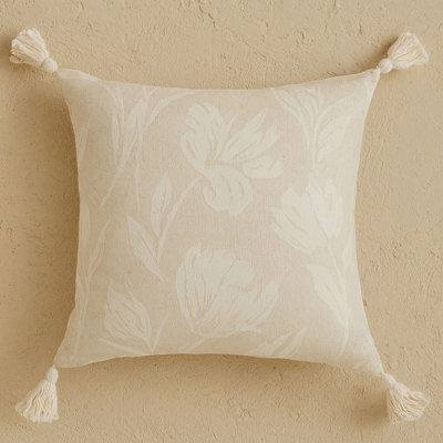 Floral Jacquard Linen Cotton Cushion