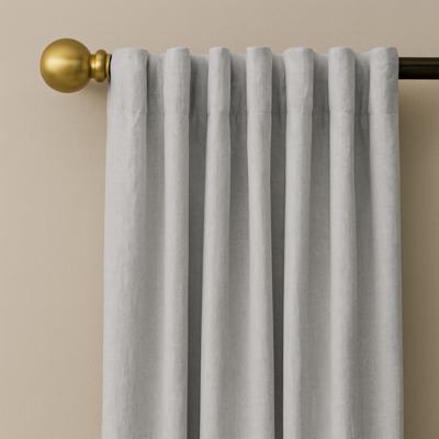Linen | Cotton Blend Lined Curtains - Silver