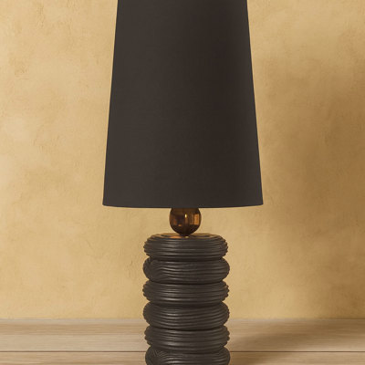 Black and Golden Wooden Lamp