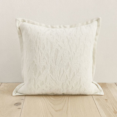 Jacquard Retro Leaf Pattern Cushion, Knife Edge