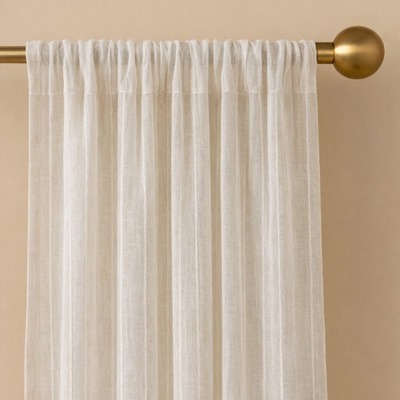 Textured Linen Blend Stripe Panel