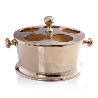 Raw Aluminum Five Bottle Wine Holder