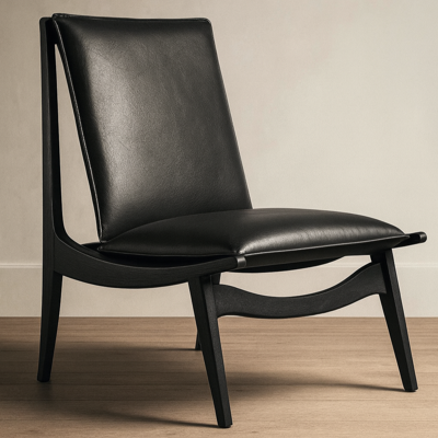 Leather Upholstered Lounge Chair