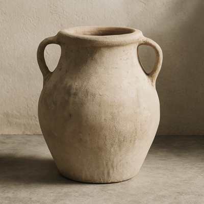 Tuscan Double Handle Clay Artisan Vase