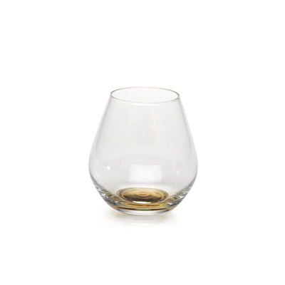 Golden Base Stemless Wine Glass