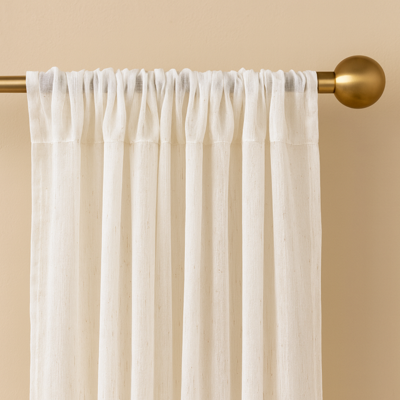 Linen Blend Sheer Curtain Panel – Rod Pocket Top