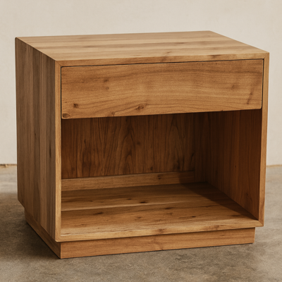 Wood Single Drawer Side Table