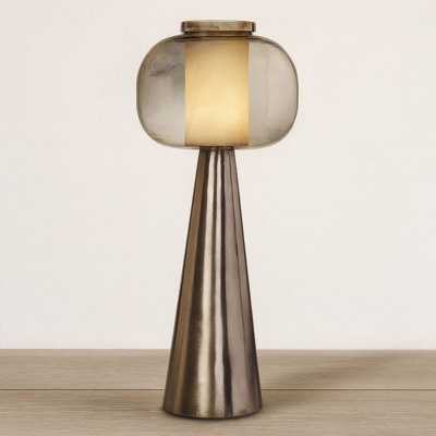Glass and Metal Table Lamp